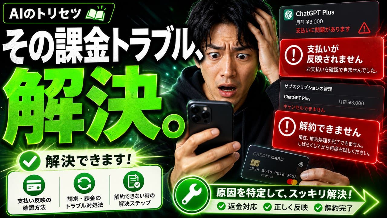 ChatGPTに課金したのに反映されない・解約できない時の完全対処法