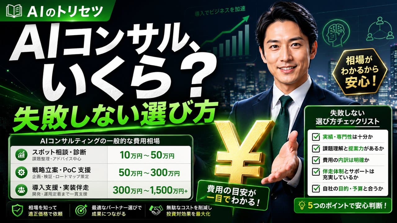 AIコンサル会社の費用相場は?選び方・依頼できること【中小企業向け】